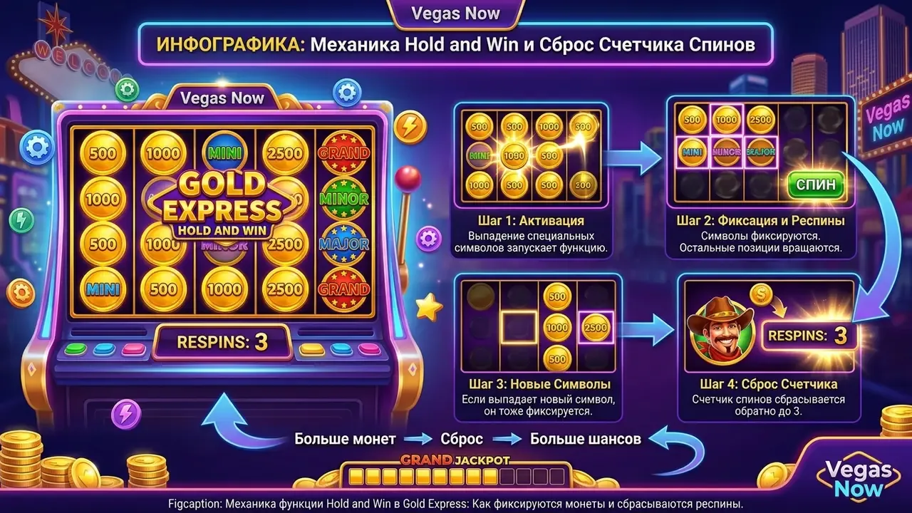 gold express hold and win respin mechanic