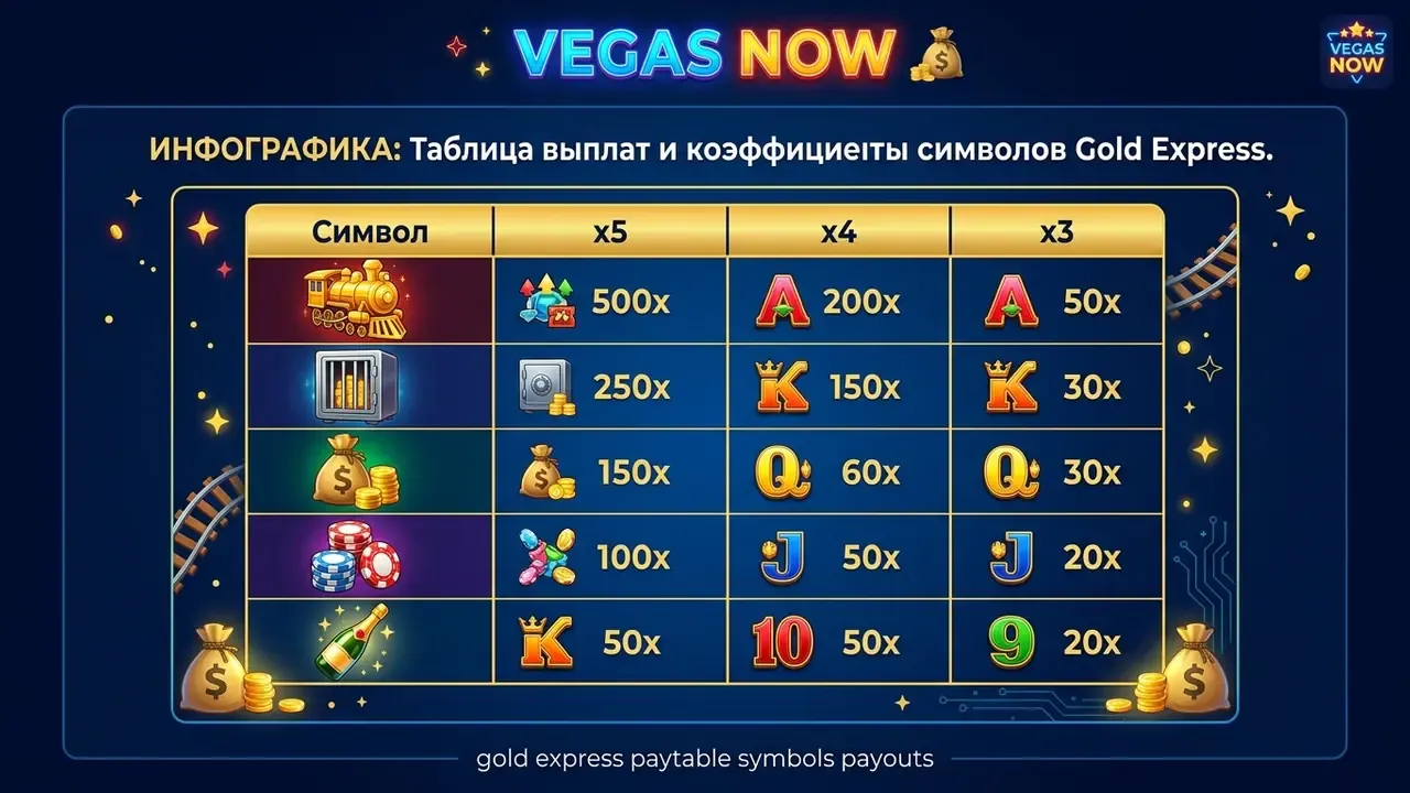 gold express paytable symbols payouts