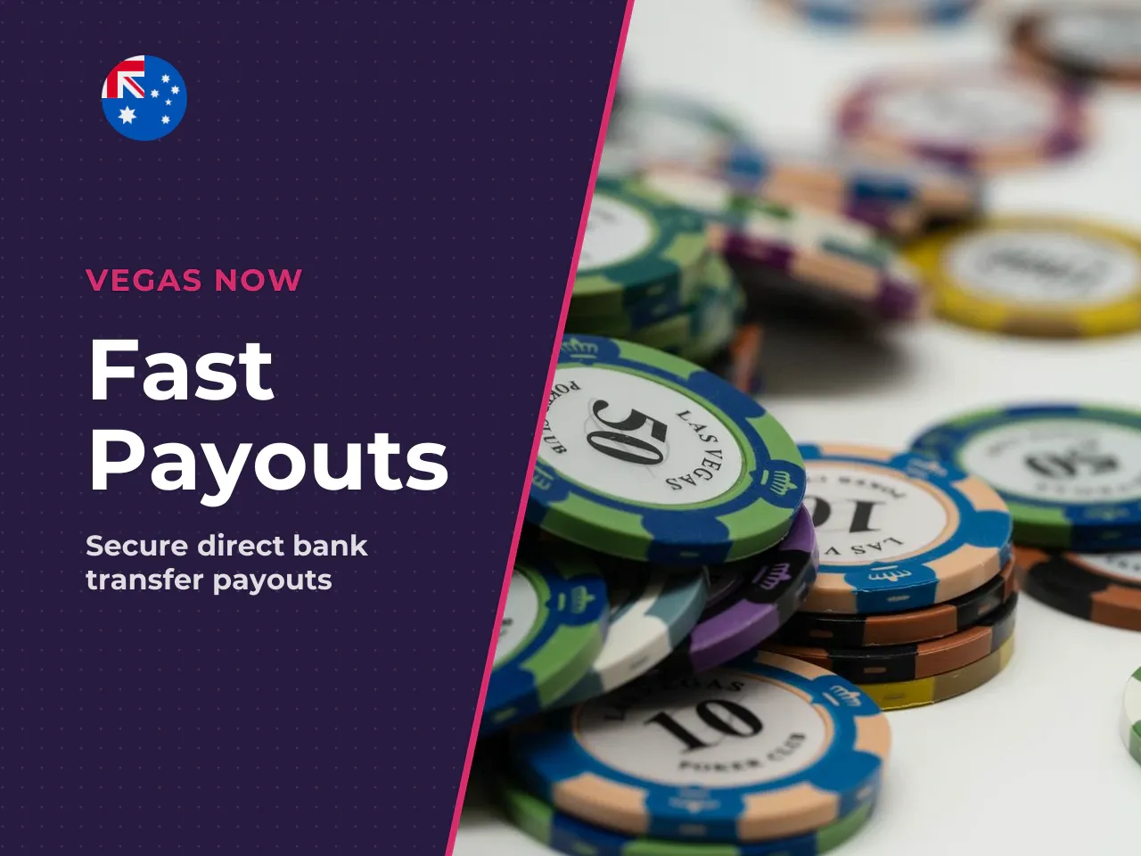 Vegas Now Bank Transfer and AUD